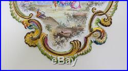 Splendid Antique 19th Century French Faience Armorial Dish Plaque LILLE 1767