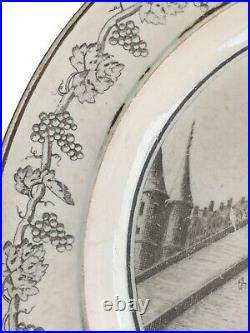 Stone, Coquerel et LeGros 19th C French Creamware Plate Chatelet, Paris