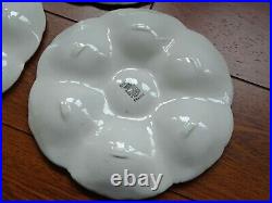 THREE VINTAGE FRENCH PLATES OYSTER FAIENCE MAJOLICA SARREGUEMINES circa 1920s