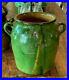 Terracotta-Ceramic-Jug-Faience-French-Antique-Pottery-Green-Glaze-Pot-A-Confit-01-vt