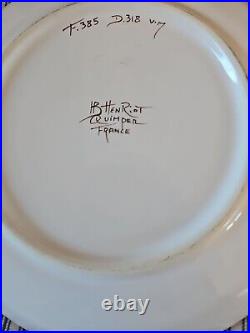 Three Quimper France Multi Use Plates 8 3/8