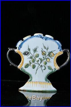 Tulipier vase pique fleur faïence de Nevers XVIII antique 18th french vase