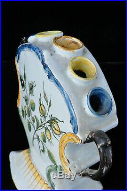 Tulipier vase pique fleur faïence de Nevers XVIII antique 18th french vase
