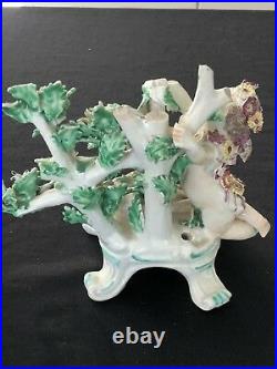 Two Antique French Faience Teapots, Antique Bow Candlestick Base 1760