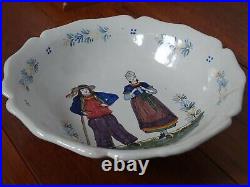 VINTAGE DISH FRENCH FAIENCE HB QUIMPER circa 19 TH CENTURY
