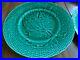 VINTAGE-FOUR-DESSERT-PLATES-FRENCH-FAIENCE-MAJOLICA-GREEN-FRENCH-leaves-01-bjh