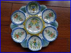 VINTAGE FRENCH PLATE OYSTER FAIENCE HR QUIMPER circa 1900s