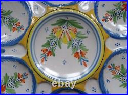 VINTAGE FRENCH PLATE OYSTER FAIENCE HR QUIMPER circa 1900s