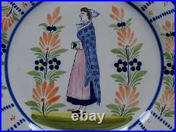 VINTAGE ONE PLATE FRENCH FAIENCE HENRIOT QUIMPER circa 1930s