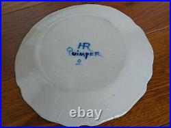 VINTAGE ONE PLATE FRENCH FAIENCE HR QUIMPER BRETON 1900s