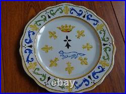 VINTAGE PLATE FRENCH FAIENCE PORQUIER BEAU QUIMPER BRETON circa 1900s