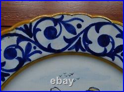 VINTAGE PLATE FRENCH HENRIOT HB QUIMPER COUPLE BRETON circa 1920s