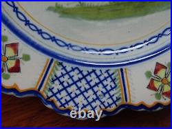 VINTAGE PLATE FRENCH HENRIOT QUIMPER COUPLE BRETON circa 1930s' diameter 10¨