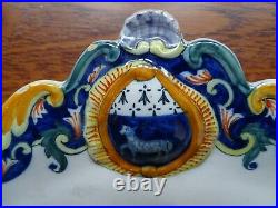 VINTAGE PLATER DISH FRENCH FAIENCE HR QUIMPER circa 1900s' lenght 14