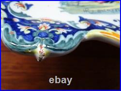 VINTAGE PLATER DISH FRENCH FAIENCE HR QUIMPER circa 1900s' lenght 14
