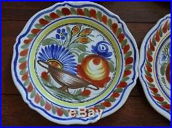 VINTAGE SIX PLATES FRENCH FAIENCE HENRIOT QUIMPER circa 1970s
