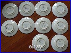 VINTAGE TEN SMALL BREAD PLATES CERAMIC HB QUIMPER FRANCE diameter 6,7