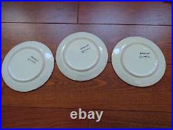 VINTAGE THREE SMALL BREAD PLATES CERAMIC HENRIOT QUIMPER FRANCE circa 1930s