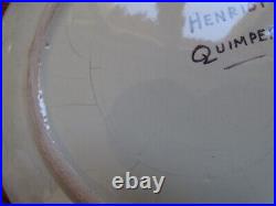 VINTAGE THREE SMALL BREAD PLATES CERAMIC HENRIOT QUIMPER FRANCE circa 1930s