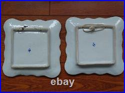 VINTAGE TWO DESSERT PLATER FRENCH FAIENCE DESVRES ROUEN circa 1920s