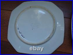 VINTAGE TWO OCTAGONAL PLATES CERAMIC HENRIOT HB QUIMPER FRANCE circa 1950s