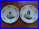 VINTAGE-TWO-PLATES-FRENCH-FAIENCE-HB-QUIMPER-COUPLE-BRETON-19th-Century-01-uu