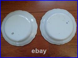 VINTAGE TWO PLATES FRENCH FAIENCE HB QUIMPER COUPLE BRETON 19th Century