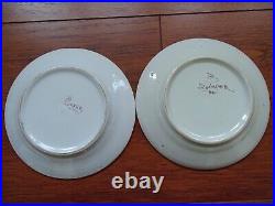 VINTAGE TWO PLATES FRENCH FAIENCE HENRIOT HB QUIMPER COUPLES BRETON circa 1930s