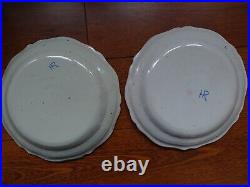 VINTAGE TWO PLATES FRENCH FAIENCE HR QUIMPER BRETON circa 1900s