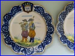VINTAGE TWO PLATES FRENCH FAIENCE HR QUIMPER circa 1920s