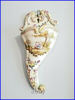Veuve Perrin Faience Antique French Pottery Wall Pocket Antique French Porcelain