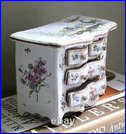 Veuve Perrin French Faience Marseille Miniature Chest Of Drawers Late 18th C