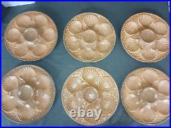 Vintage Chantilly Longchamp Set of 6 Oyster Plates French Faience Majolica