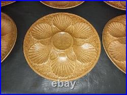 Vintage Chantilly Longchamp Set of 6 Oyster Plates French Faience Majolica