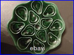 Vintage Desvres Oyster Platter by Geo Martel French Faience Majolica