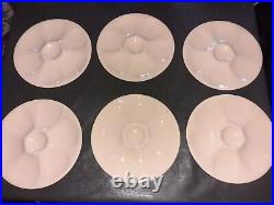 Vintage Digoin Sarreguemines Set of 6 Oyster Plates French Faience Apricot