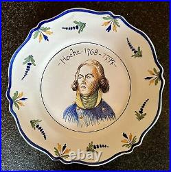 Vintage French Antique Faience General Hoche Portrait Plate