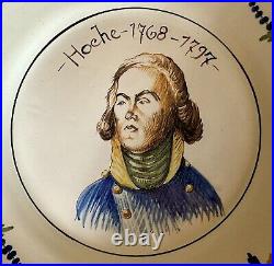 Vintage French Antique Faience General Hoche Portrait Plate