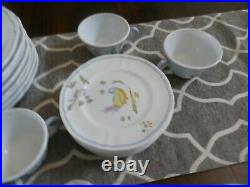 Vintage French Faience Majolica Longchamp China, Perouges Pattern, Service for 8