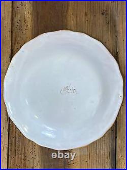 Vintage French Faience Plate Set- Moustiers -hand painted antique pottery