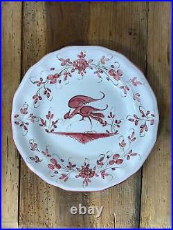 Vintage French Faience Plate Set- Moustiers -hand painted antique pottery