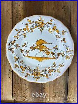 Vintage French Faience Plate Set- Moustiers -hand painted antique pottery