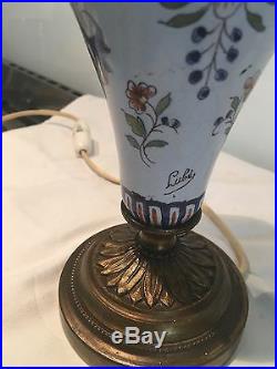 Vintage French Faience, Quimper Table Lamp