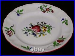 Vintage French Faience Salad Plate, Wildflower Bouquet Luneville 7 1/4 Dia