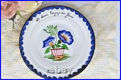 Vintage French Faïence d'Onnaing Nord dessert Plates Set 6