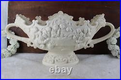 Vintage French LAst supper religious Christ majolica centerpiece coupe lion head