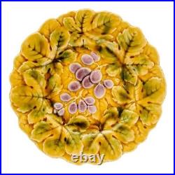 Vintage French Majolica Fruit Plates 7.5 French Faience Plates Set Of 5