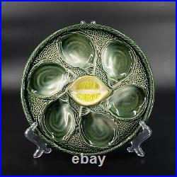 Vintage French Oyster Plate ST CLEMENT Majolica c1950s