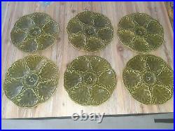 Vintage Gien Set of 6 Oyster Plates French Faience Majolica