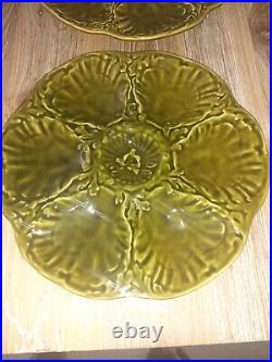 Vintage Gien Set of 6 Oyster Plates French Faience Majolica